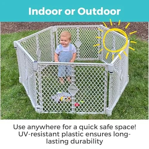 Toddleroo Superyard 6-Panel Baby Playard 18.5 SqFt | Portable Indoor/Outdoor Safety Enclosure thumbnail 5