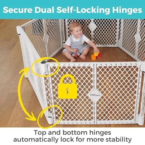 Toddleroo Superyard 6-Panel Baby Playard 18.5 SqFt | Portable Indoor/Outdoor Safety Enclosure thumbnail 2