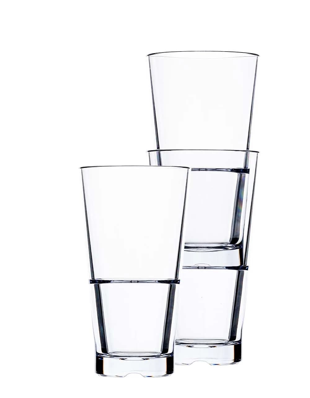 Bold Drinkware Club Stack 14 oz. Hi-Ball Set of 6 | Unbreakable Polycarbonate Luxury