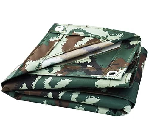 F&J Outdoors 10 OZ Heavy Duty Canvas Tarp Tarpaulin Covers, Camo, 6x8 Feet | Water-Resistant, UV Protected Outdoor Cover thumbnail 1
