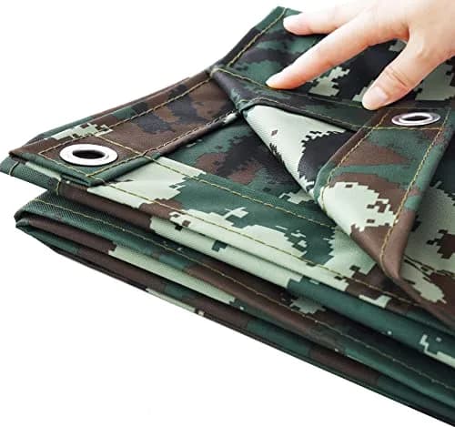 F&J Outdoors 10 OZ Heavy Duty Canvas Tarp Tarpaulin Covers, Camo, 6x8 Feet | Water-Resistant, UV Protected Outdoor Cover thumbnail 3