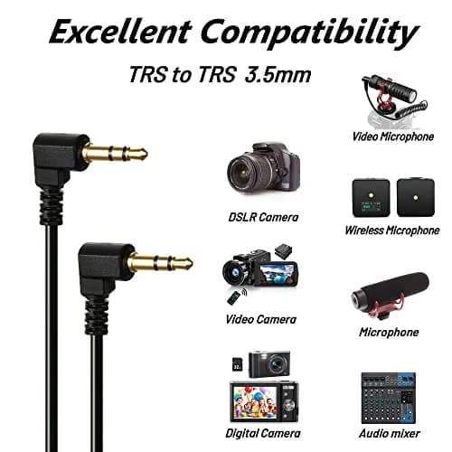 COCOMK 3.5mm TRS Microphone Patch Cable, Black | 80cm Coiled Aux Cord for Audio Devices thumbnail 3