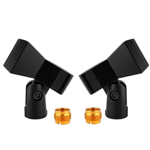 Coufce Universal Microphone Clip Holder with Adapter (2-Pack, Black) thumbnail 1