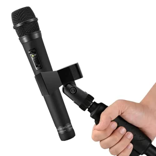 Coufce Universal Microphone Clip Holder with Adapter (2-Pack, Black) thumbnail 6