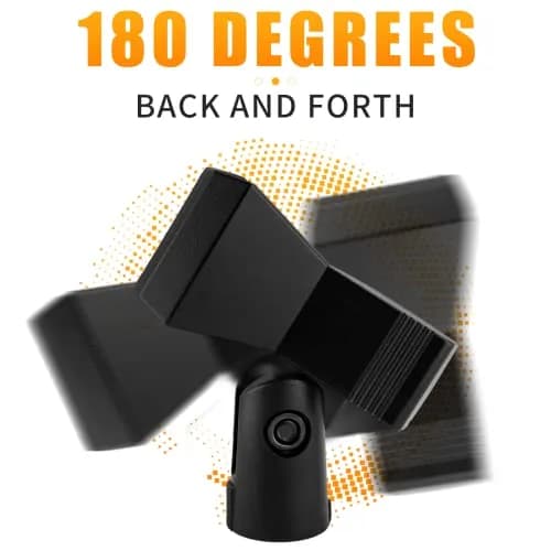 Coufce Universal Microphone Clip Holder with Adapter (2-Pack, Black) thumbnail 4