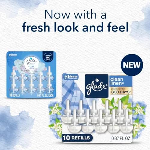 Glade PlugIns Air Freshener Refills Clean Linen 10 Count | Long-Lasting Home Fragrance thumbnail 2