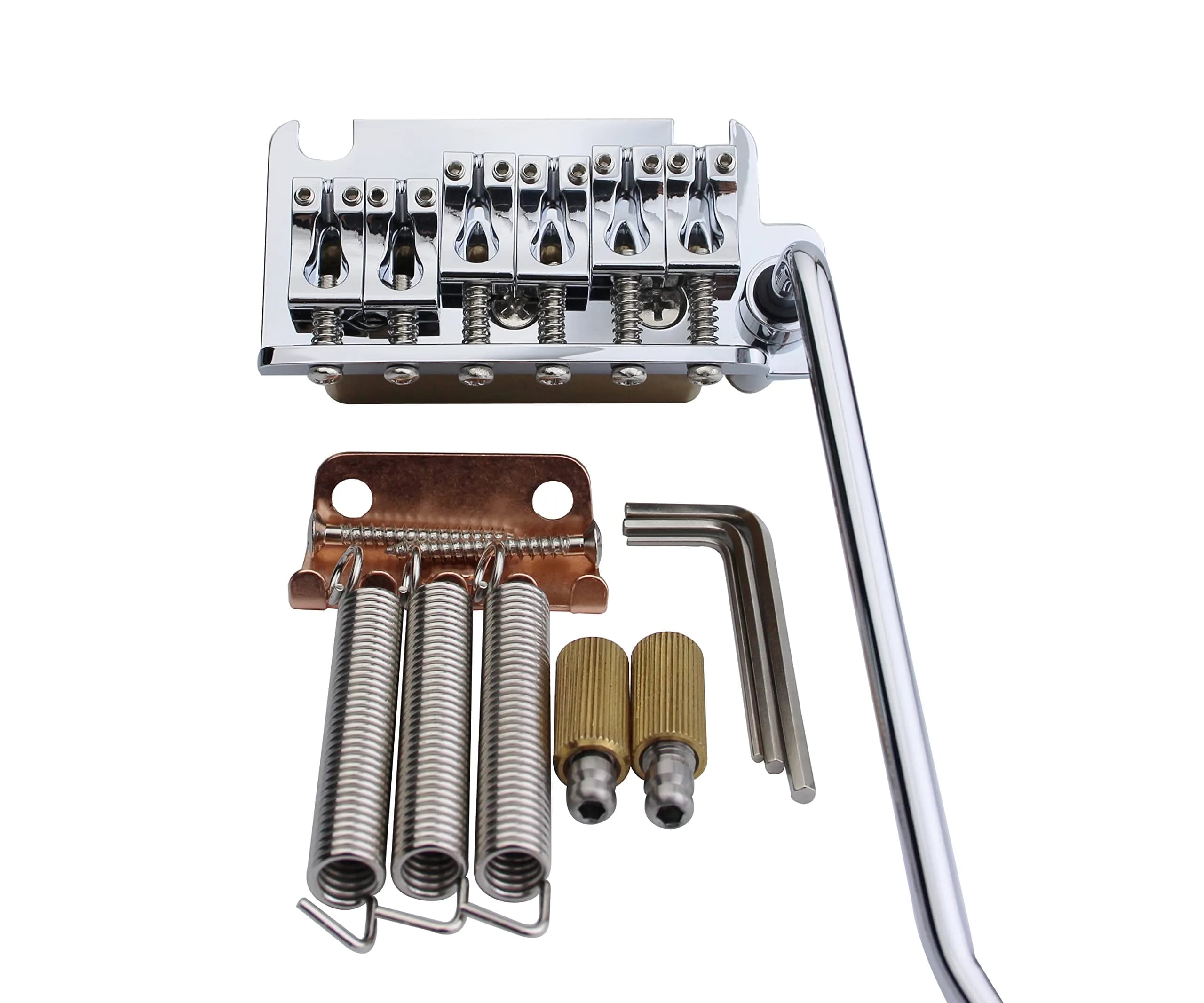 Guyker Non-locking 2 Point Guitar Tremolo Bridge 83.2 x 40.3mm | CNC Machined Brass Block for ST Electric Guitar - main product image
