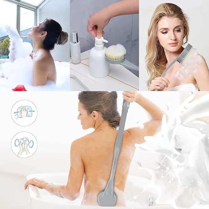 BTideas Long Handle Back Brush for Shower, 52 cm (20.5") Soft Nylon Bristles | Exfoliating Back Scrubber for Improved Skin Health thumbnail 5