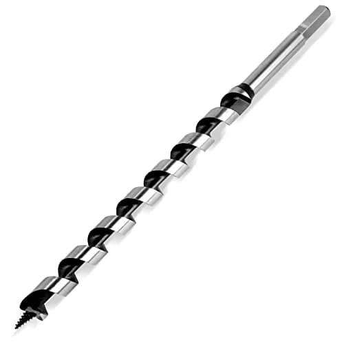 Masendelk 16mm x 300mm (5/8" x 12") Wood Auger Drill Bit with 11mm Hex Shank | Carbon Steel for Hardwood & Softwood thumbnail 1