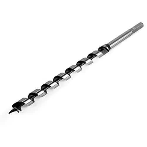 Masendelk 22mm (0.875 Inch) Wood Auger Drill Bit with 11mm Hex Shank | 300mm Long Carbon Steel for Hardwood & Softwood thumbnail 1
