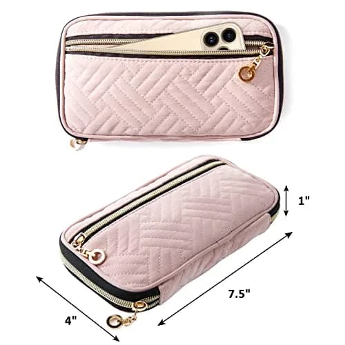 SFYBYHEART Travel Jewelry Organizer Case, Small Pink | Tangle-Free Earrings & Necklace Storage thumbnail 2