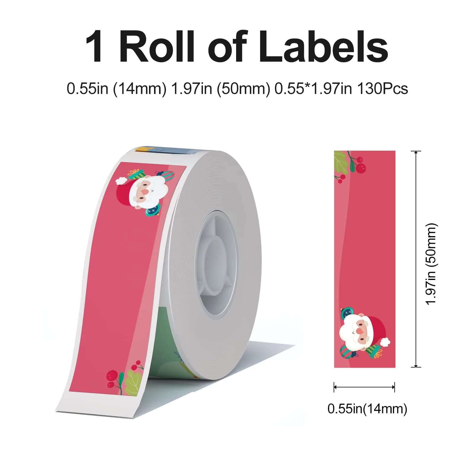 NIIMBOT Thermal Label Stickers 14x50mm (0.55''x1.97'') | 130 Labels/Roll, Waterproof Christmas Elements - view 3