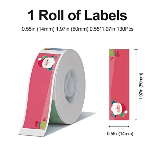 NIIMBOT Thermal Label Stickers 14x50mm (0.55''x1.97'') | 130 Labels/Roll, Waterproof Christmas Elements thumbnail 3
