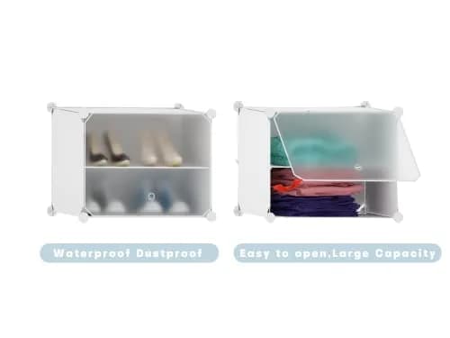 HOMICKER Shoe Storage Organizer for Closet | 32 Pairs Capacity, Dustproof & Expandable, Metal Frame, Frosted Doors, Easy Assembly thumbnail 6