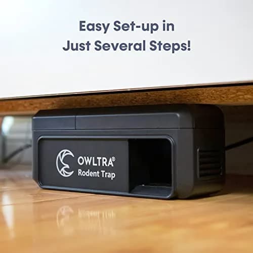 OWLTRA Waterproof Indoor/Outdoor Electric Rodent Trap | Humane, IPX4 Grade, Sound & Light Alarm, Batteries or USB Power, Black thumbnail 8