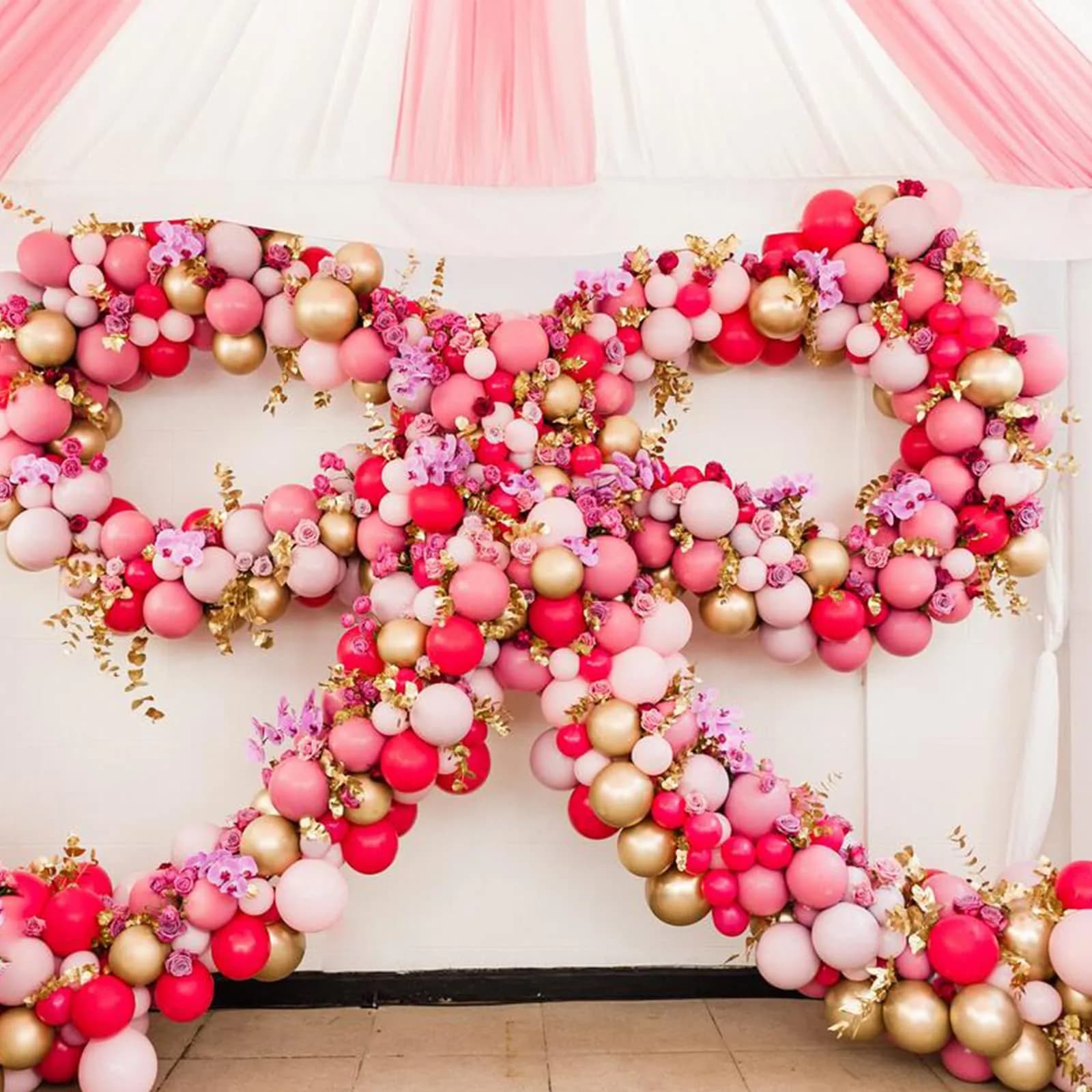 Voircoloria Hot Pink Balloons Garland Arch Kit 130pcs | Assorted Sizes 5-18 Inch - view 5