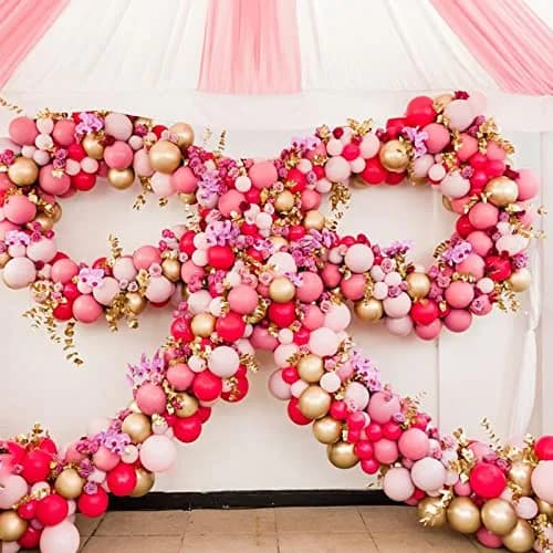 Voircoloria Hot Pink Balloons Garland Arch Kit 130pcs | Assorted Sizes 5-18 Inch thumbnail 5
