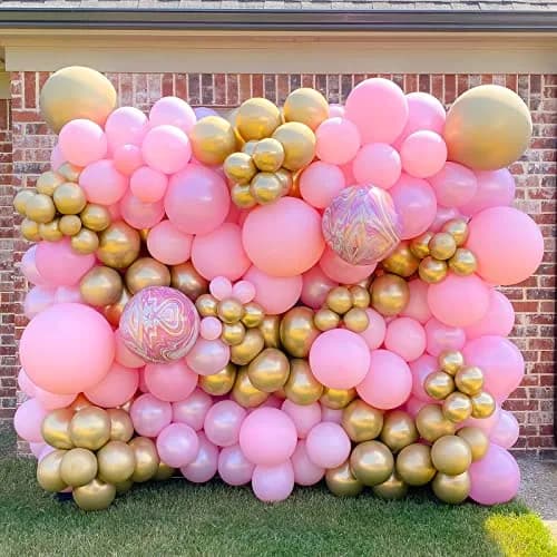Voircoloria 130pcs Pink Balloons Garland Arch Kit Assorted Sizes (5, 10, 12, 18 Inch) | Birthday Party Decorations thumbnail 5