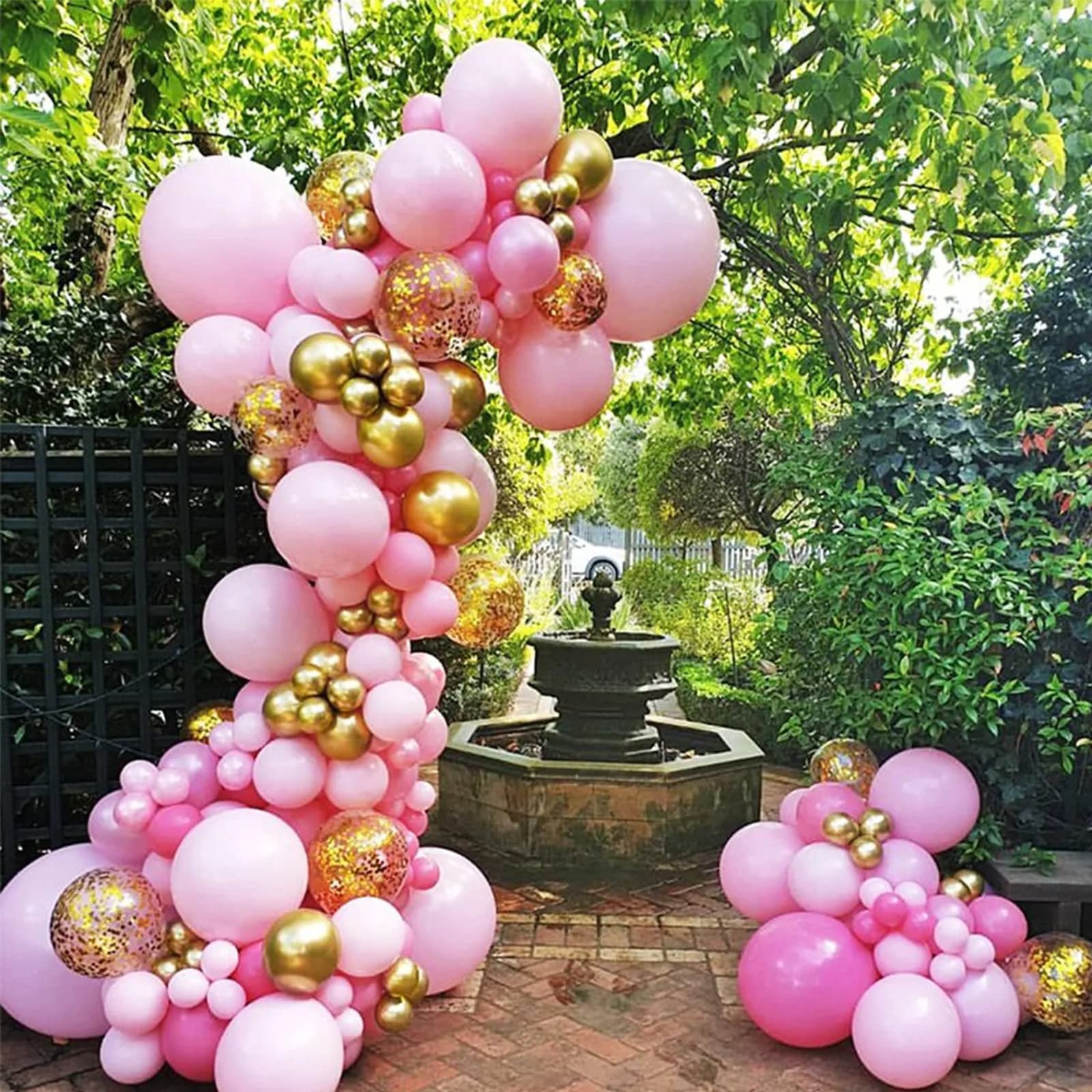 Voircoloria 130pcs Pink Balloons Garland Arch Kit Assorted Sizes (5, 10, 12, 18 Inch) | Birthday Party Decorations - view 9