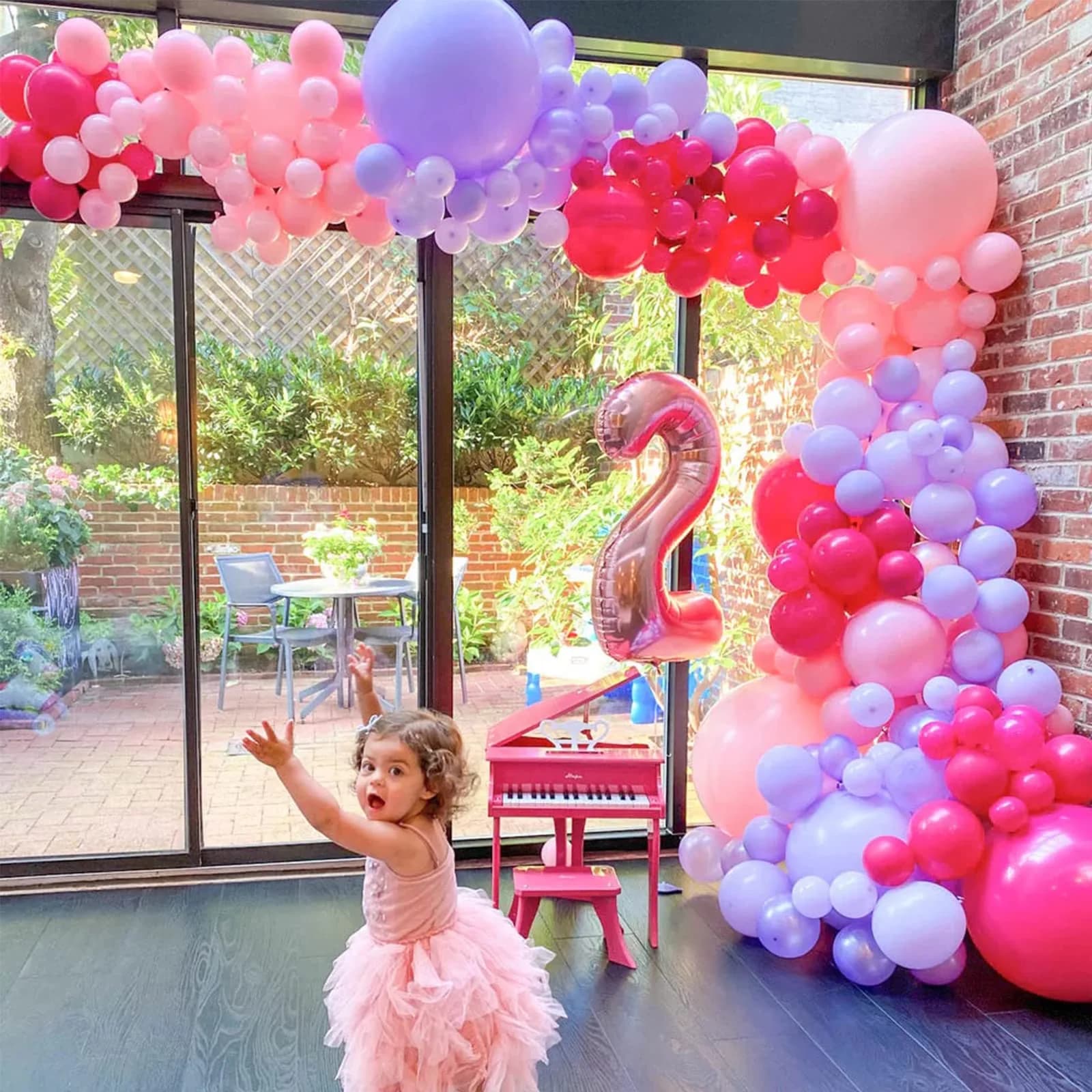 Voircoloria Pink Balloons 130pcs Assorted Sizes Pack | Retro Balloon Garland Kit for Party Decorations - view 4