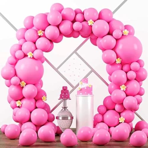 Voircoloria Burnt Orange Balloons 130pcs Assorted Sizes Pack | Retro Orange Balloon Garland Kit for Party Decorations — 10 Pink / 5/10/12/18 inch - 130pcs