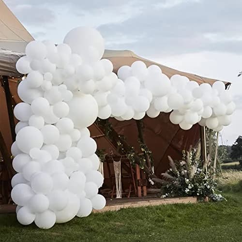 Voircoloria 130pcs White Party Balloons Garland Arch Kit, 18 12 10 5 Inch | Assorted Colors Balloon thumbnail 8