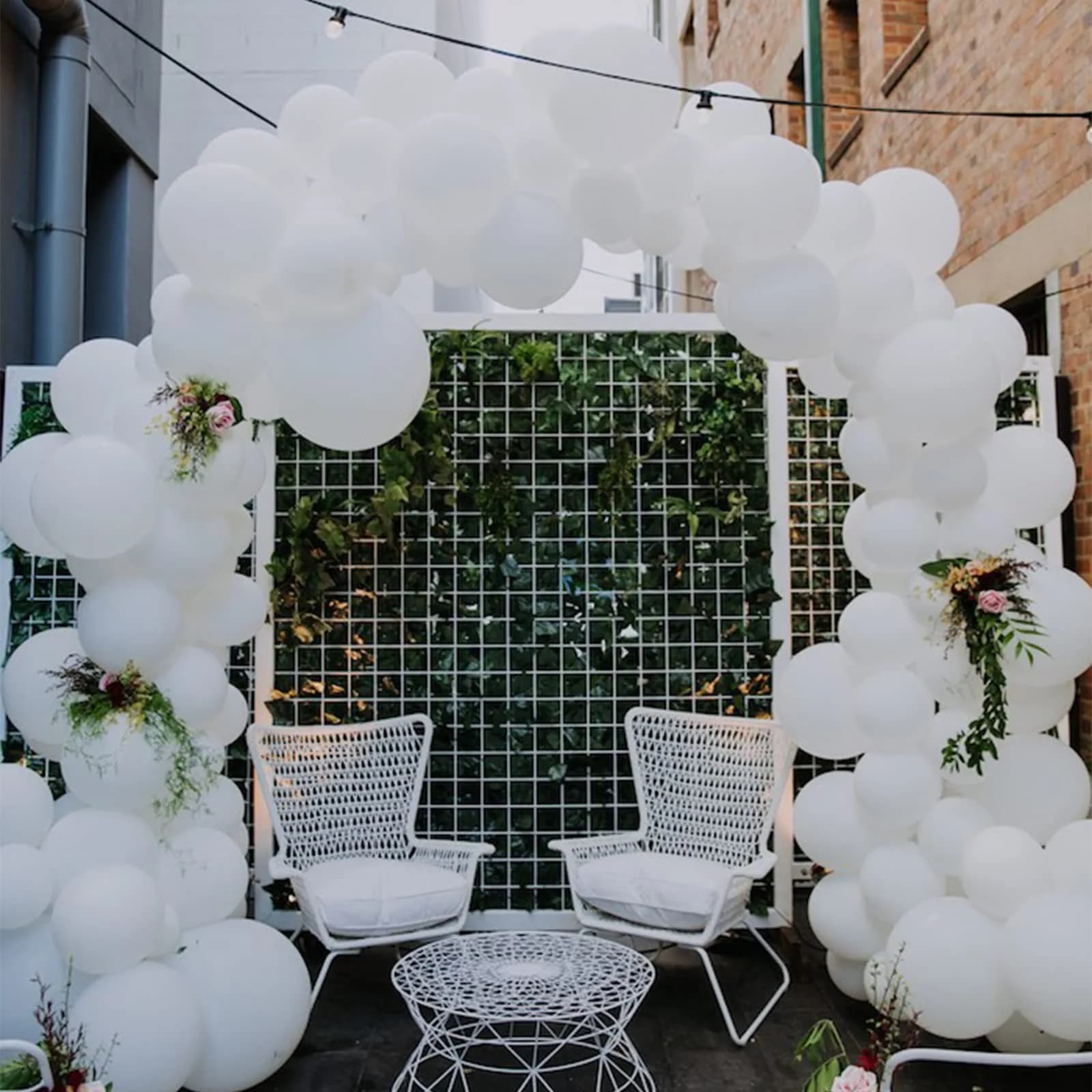 Voircoloria 130pcs White Party Balloons Garland Arch Kit, 18 12 10 5 Inch | Assorted Colors Balloon - view 9