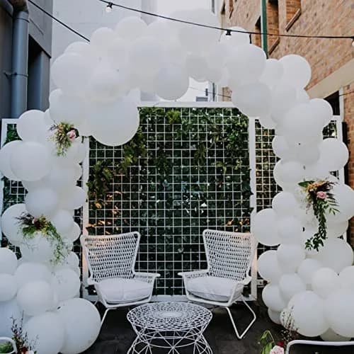 Voircoloria 130pcs White Party Balloons Garland Arch Kit, 18 12 10 5 Inch | Assorted Colors Balloon thumbnail 9