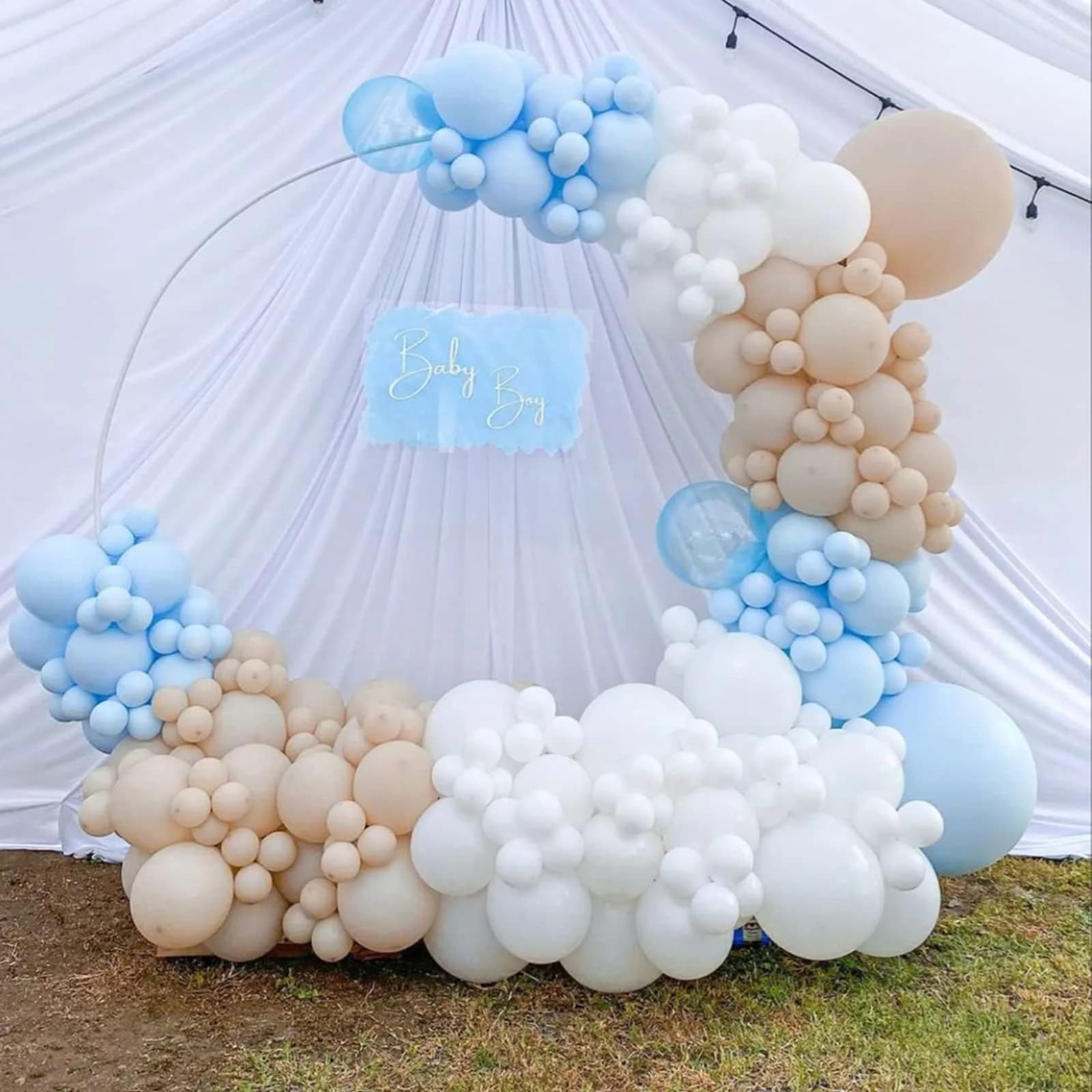 Voircoloria 130pc White Balloon Garland Kit | Assorted 5/10/12/18 inch Retro Party Balloons by Voircoloria - view 4