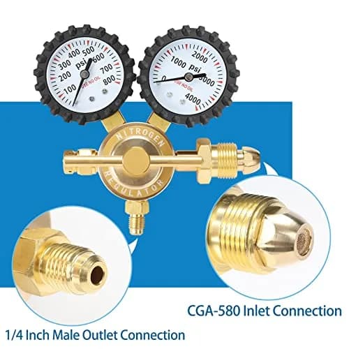 BETOOLL Nitrogen Regulator 0-800 PSI Brass | Accurate Pressure Control for HVAC & Soldering thumbnail 2