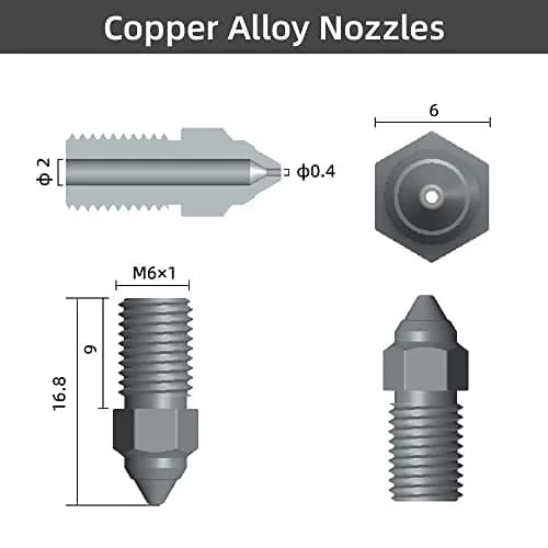 Lokkr 0.4mm & 0.6mm Nozzles for Spider Hotend, 3D Printer Accessories Extruder Nozzle (2-Pack) thumbnail 2