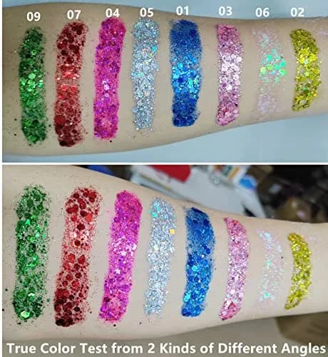 Go Ho Face & Body Glitter Gel 1.83 oz (52 g) | Holographic Purple Sparkle for Festival & Makeup thumbnail 7