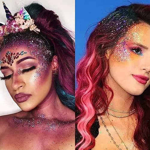 Go Ho Face & Body Glitter Gel 1.83 oz (52 g) | Holographic Purple Sparkle for Festival & Makeup thumbnail 3