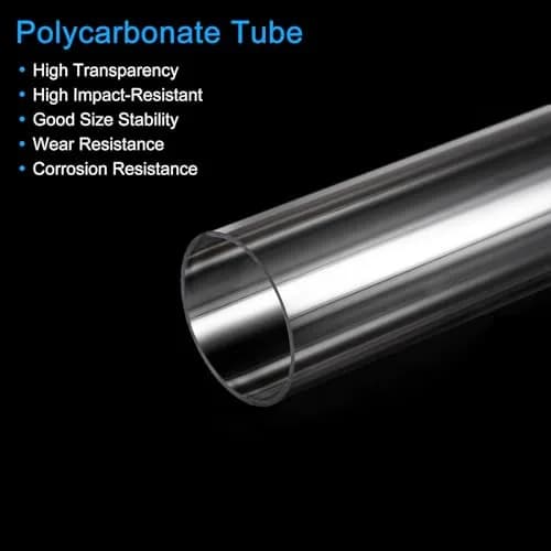 MECCANIXITY Plastic Pipe Rigid Polycarbonate Round Tube Clear 1.5" (37.6mm) ID 1.6" (40mm) OD 14" (350mm) High Impact for Lighting, Models, Water Plumbing thumbnail 4