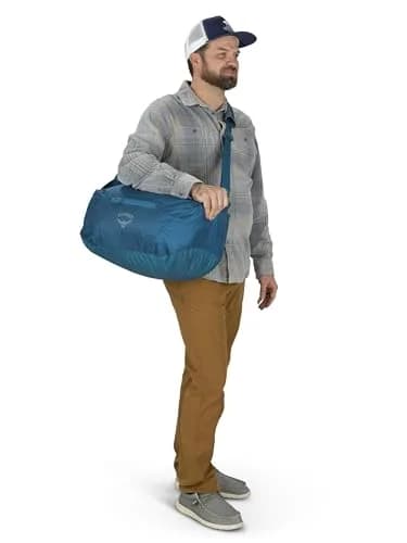 Osprey Ultralight Collapsible Stuff Duffel Waterfront Blue | Compact, Packable Travel Bag thumbnail 8