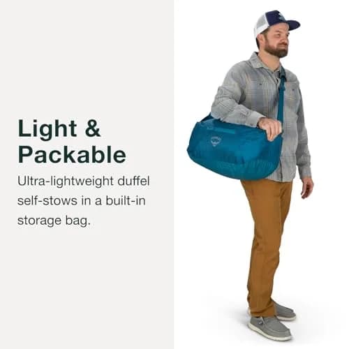 Osprey Ultralight Collapsible Stuff Duffel Waterfront Blue | Compact, Packable Travel Bag thumbnail 3