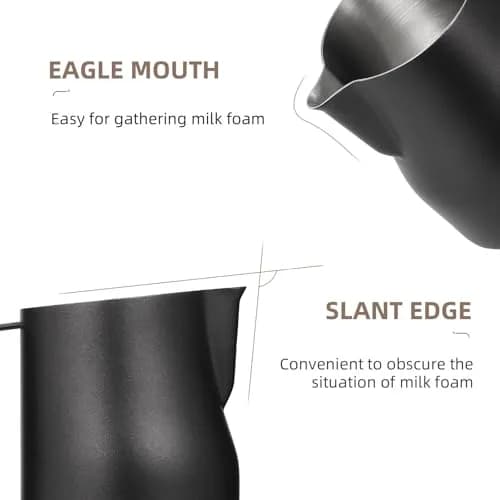 MHW-3BOMBER Turbo Milk Frothing Pitcher 450ml (15.2oz) Matte Black | Barista Latte Art Stainless Steel Jug thumbnail 4