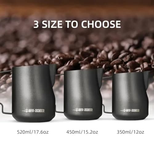 MHW-3BOMBER Turbo Milk Frothing Pitcher 450ml (15.2oz) Matte Black | Barista Latte Art Stainless Steel Jug thumbnail 9