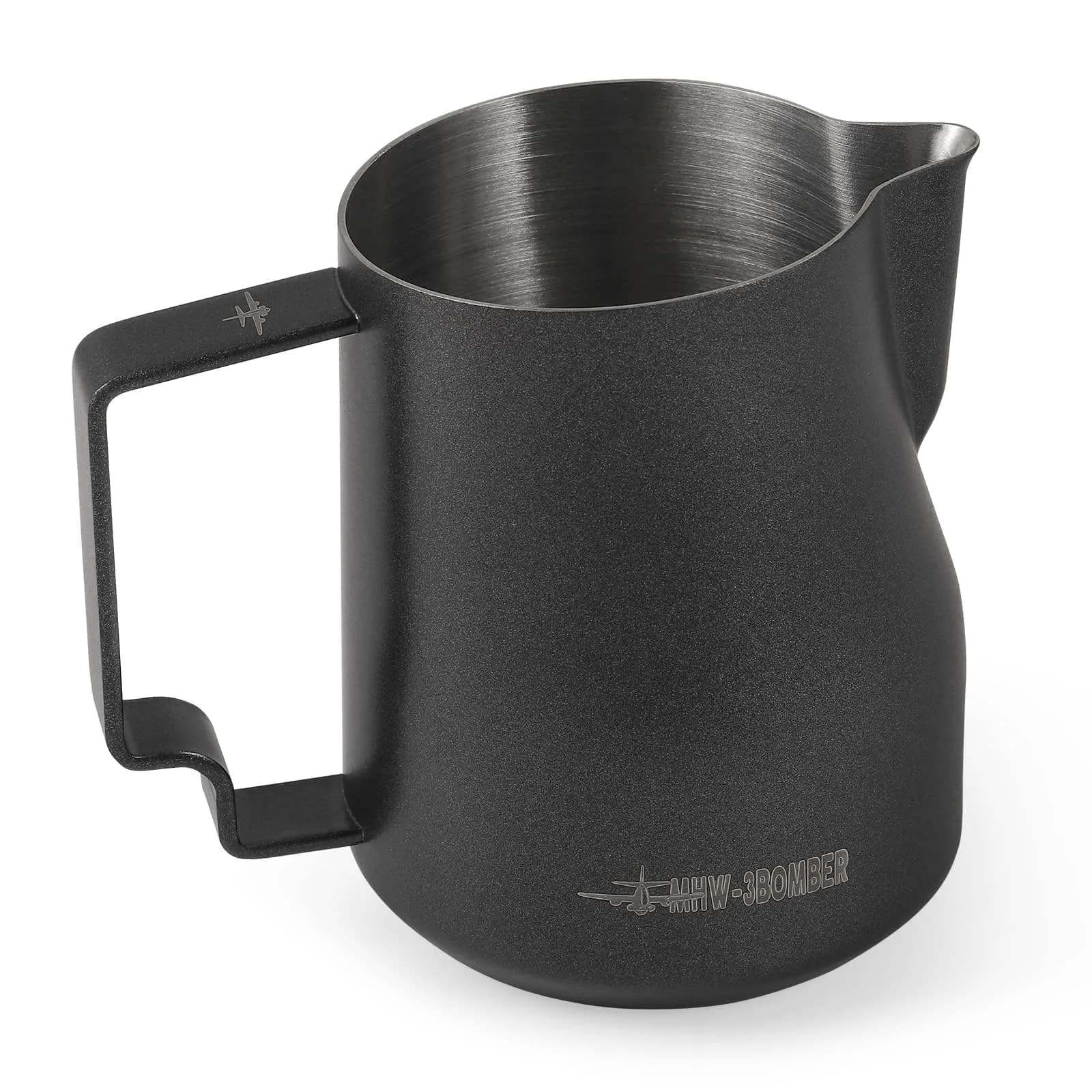 MHW-3BOMBER Turbo Milk Frothing Pitcher 450ml (15.2oz) Matte Black | Barista Latte Art Stainless Steel Jug - main product image