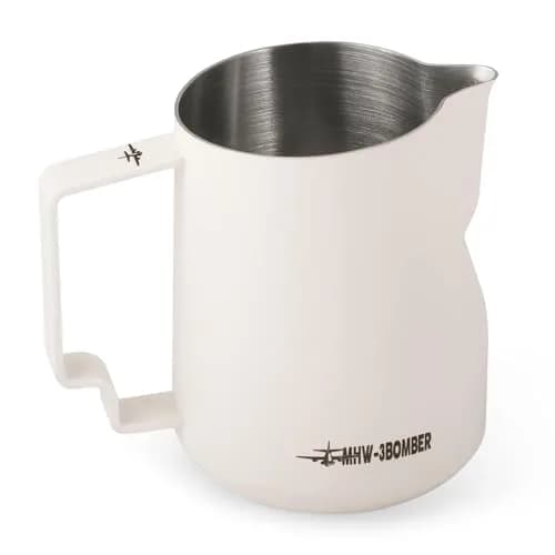 MHW-3BOMBER Milk Frothing Pitcher 450ml (15.2oz) Matte White | Turbo Design for Latte Art thumbnail 1