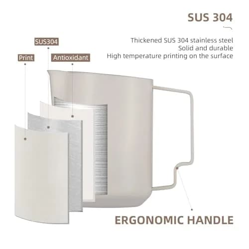 MHW-3BOMBER Milk Frothing Pitcher 450ml (15.2oz) Matte White | Turbo Design for Latte Art thumbnail 7