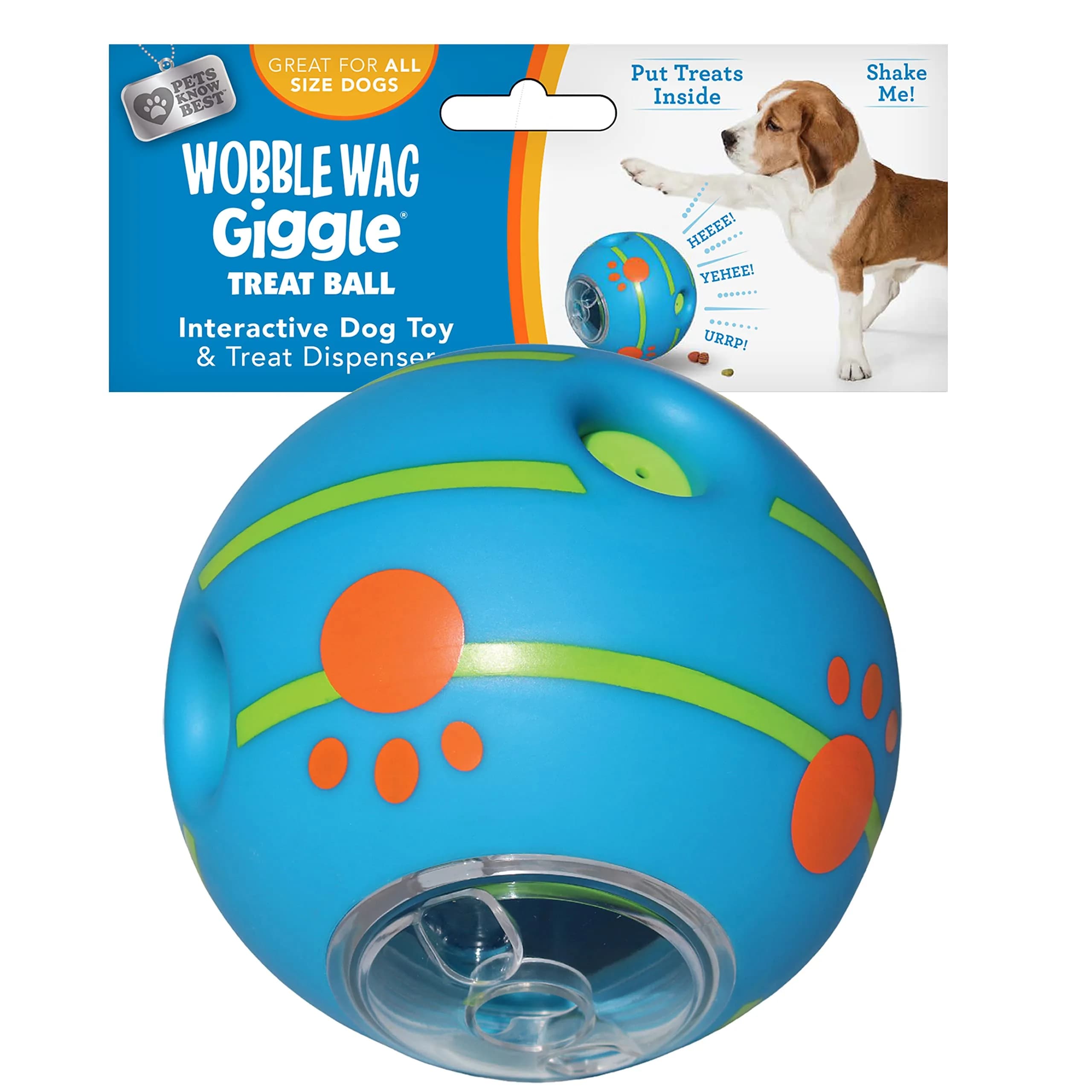 Wobble Wag Giggle Treat Ball | Interactive Dog Toy & Treat Dispenser, 5.5" | Giggling Sounds for Dogs — Treat