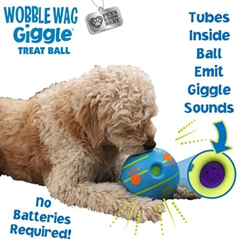 Wobble Wag Giggle Treat Ball | Interactive Dog Toy & Treat Dispenser, 5.5" | Giggling Sounds for Dogs thumbnail 5
