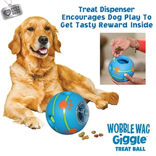Wobble Wag Giggle Treat Ball | Interactive Dog Toy & Treat Dispenser, 5.5" | Giggling Sounds for Dogs thumbnail 3