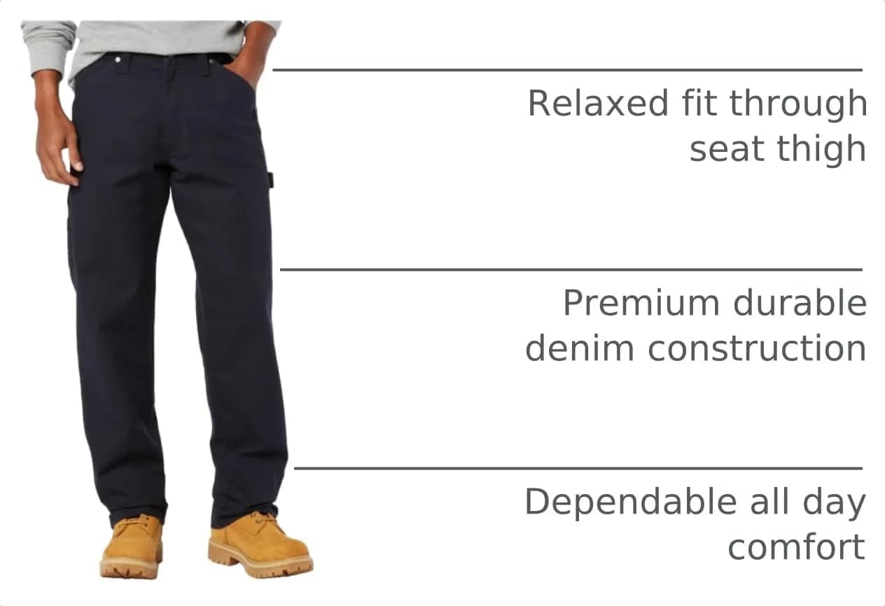 Levi Strauss Signature Gold Men's Carpenter Jeans 34W x 36L | Loose Fit, Durable Denim - view 4