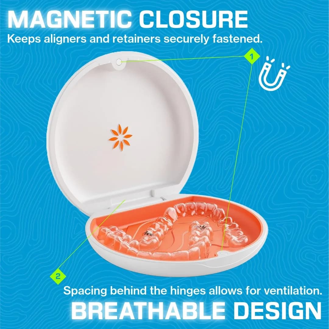 INVISALIGN White Aligner and Retainer Case | Medical-Grade Thermoplastic, Magnetic Closure, Ventilated Design - view 3