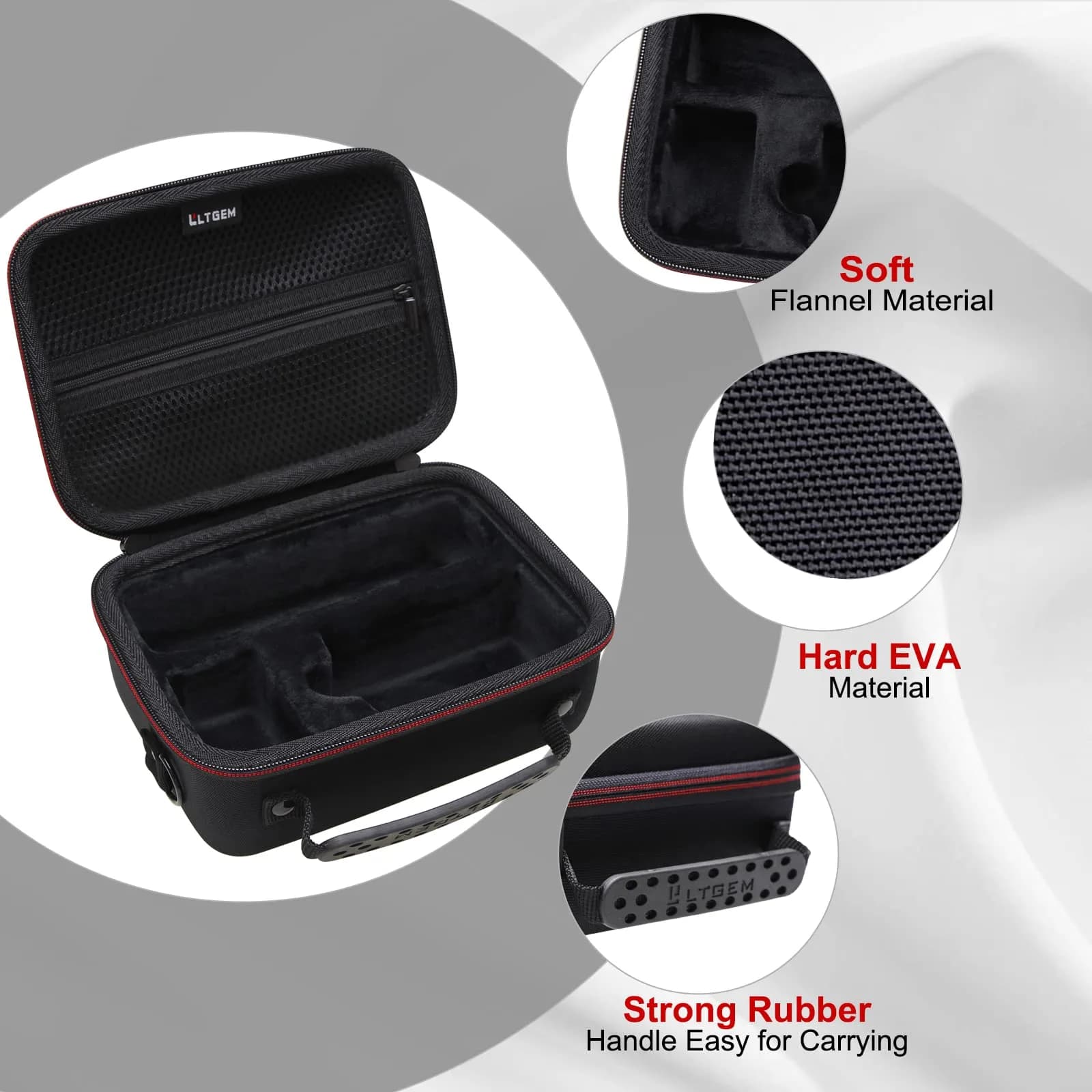 L LTGEM Black Hard Camera Case with Shoulder Strap for Sony ZV-1F/ZV-1/ZV-1 II Vlog Cameras - view 4