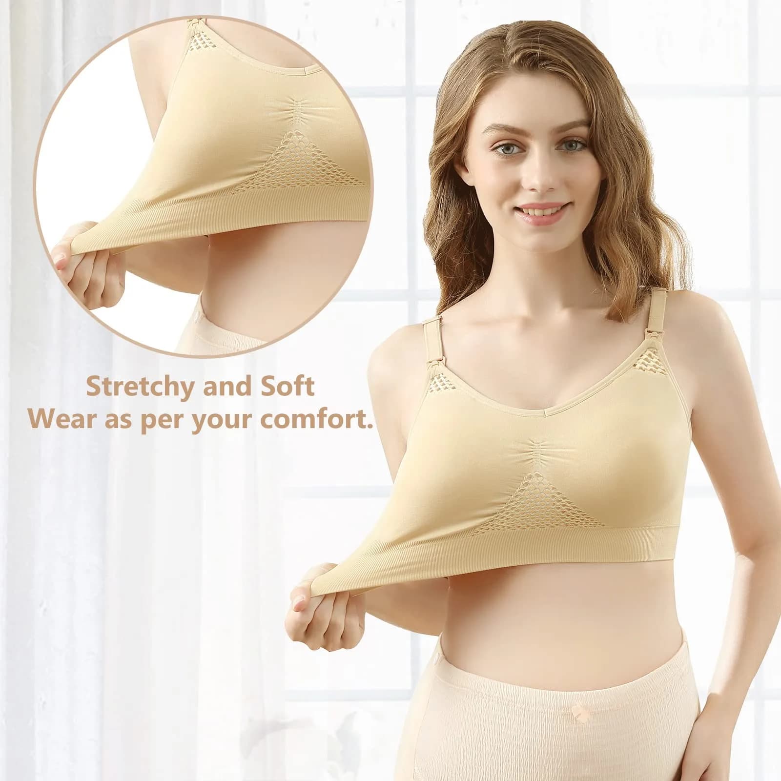 4HOW Hands-Free Pumping & Nursing Bra (Black, All-in-One) | Comfortable Support for New Mothers - view 3