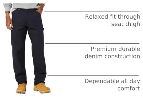 Levi Strauss Signature Gold Men's Carpenter Jeans 28W x 32L (71cm x 81cm) | Relaxed Fit Workwear Denim thumbnail 4