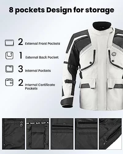 ILM Motorcycle Jacket Adventure Large | All-Season Impact Protection with Ventilation thumbnail 5
